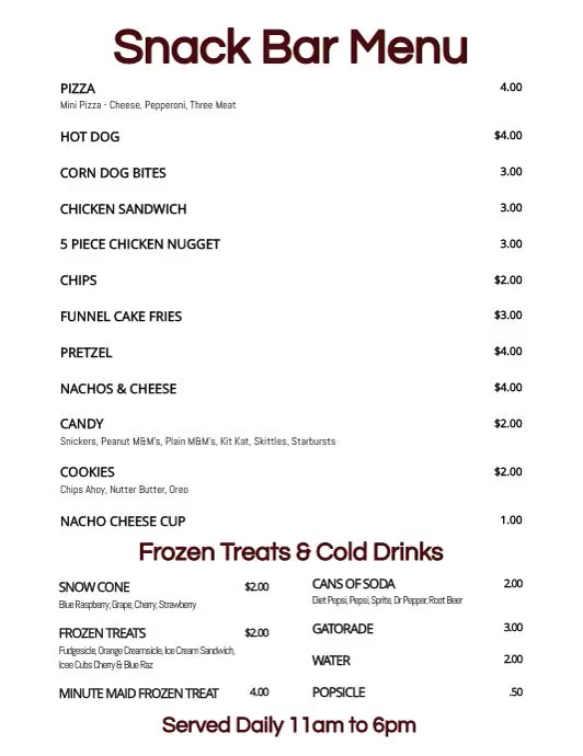 Copy of Snack Bar Menu 2023 | PosterMyWall
