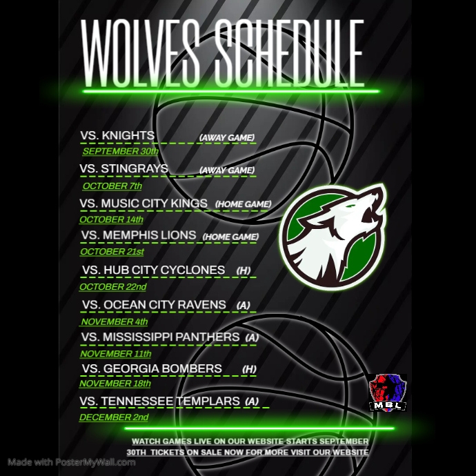 Wolves Schedule 2025