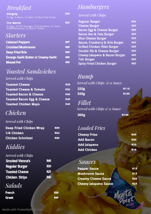 Starters and Main | PosterMyWall