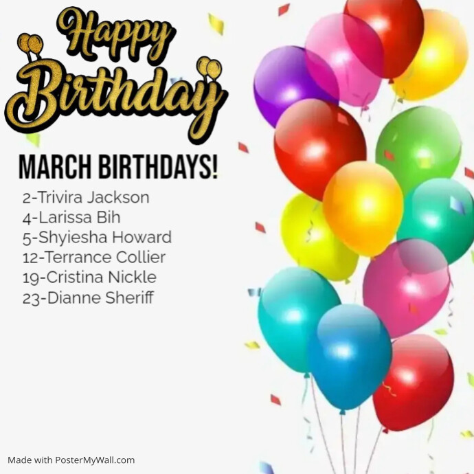 Birthday Square (1:1) template