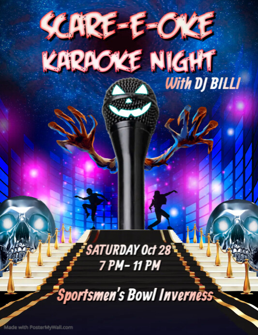 Halloween karaoke party flyer PosterMyWall