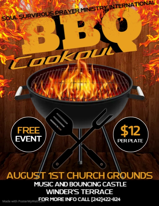 Black and Orange Barbecue Cookout Event Flyer | PosterMyWall