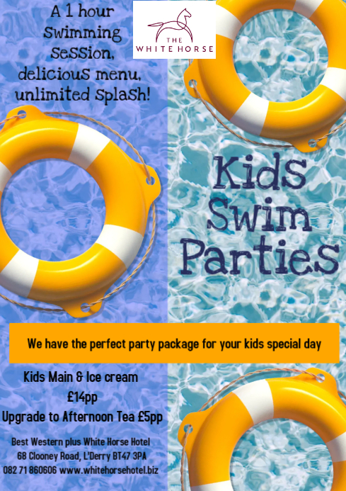 Swimming Lessons Poster Template A4