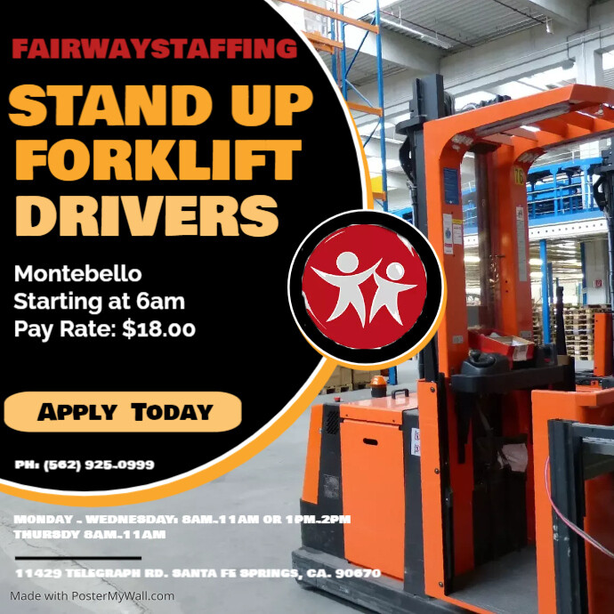 Forklift Drivers Wanted Poster PosterMyWall