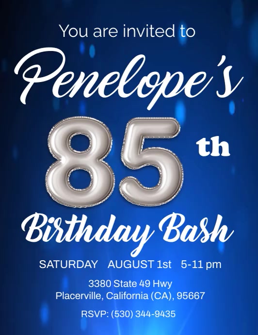 85th Birthday Template PosterMyWall