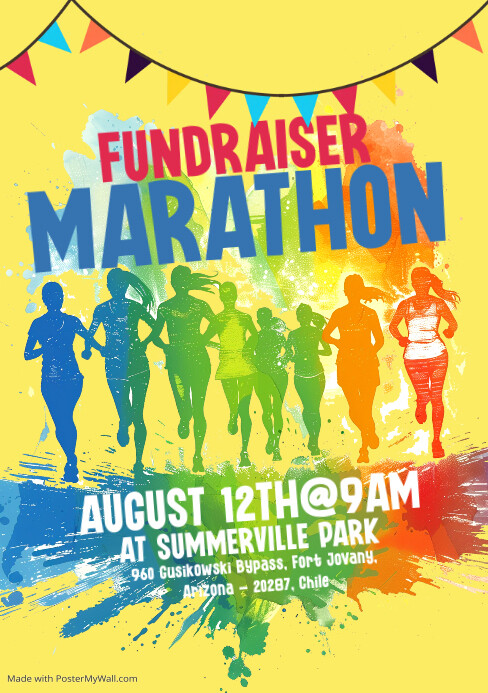 Yellow Grunge Marathon A5