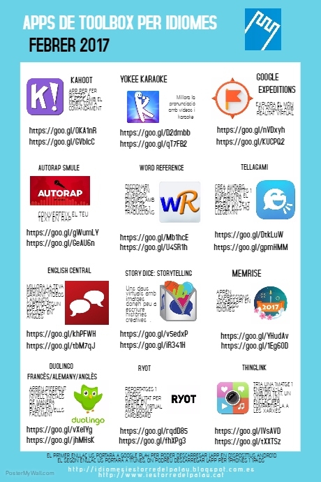 APPS TOOLBOX IDIOMES 2017 IESTORREDELPALAU Póster template