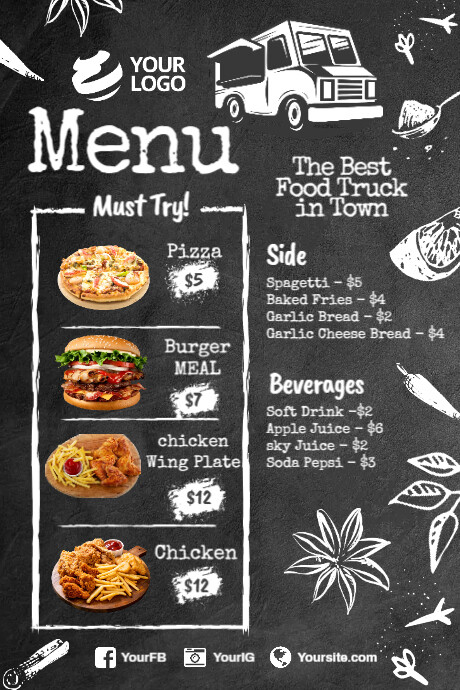 Copy of Food truck menu poster flyer | PosterMyWall