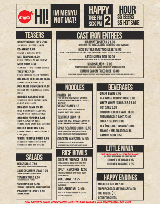 Copy of Copy of Simple Restaurant Menu Template | PosterMyWall