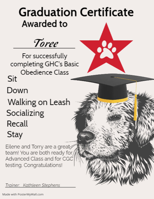 Dogs Graduation Certificate Template | PosterMyWall
