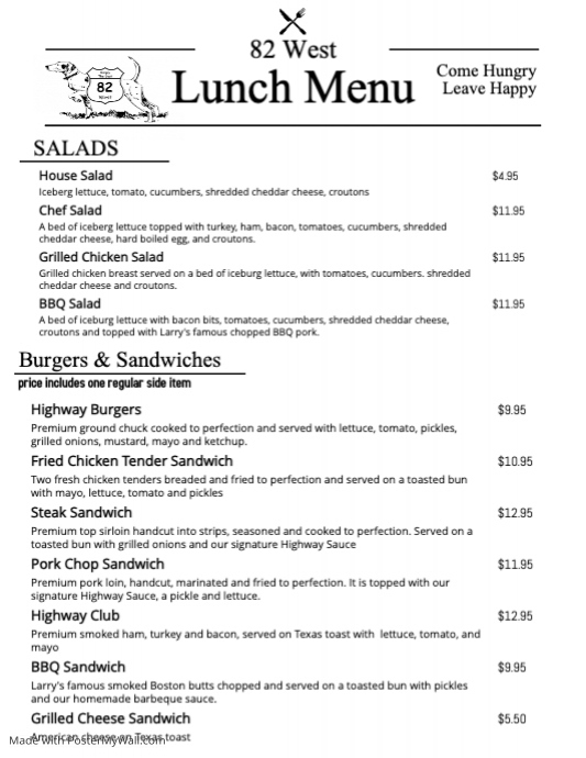 Lunch Menu PosterMyWall