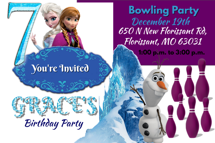 Frozen party ideas Copy of Frozen Birthday | PosterMyWall