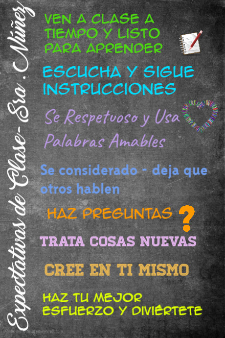 Classroom Chalkboard Printable Poster Template