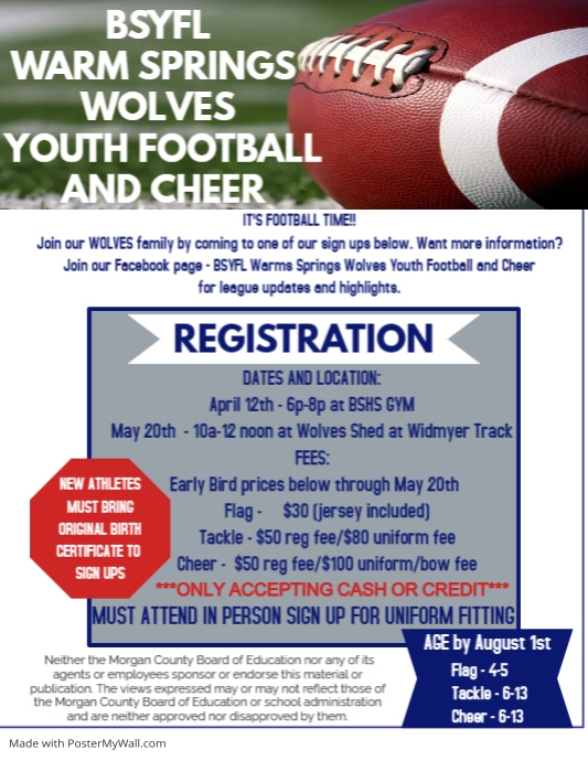 Copy of Football Registration (1) | PosterMyWall