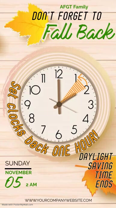 DAYLIGHT SAVINGS | Fall Back 2023 | PosterMyWall