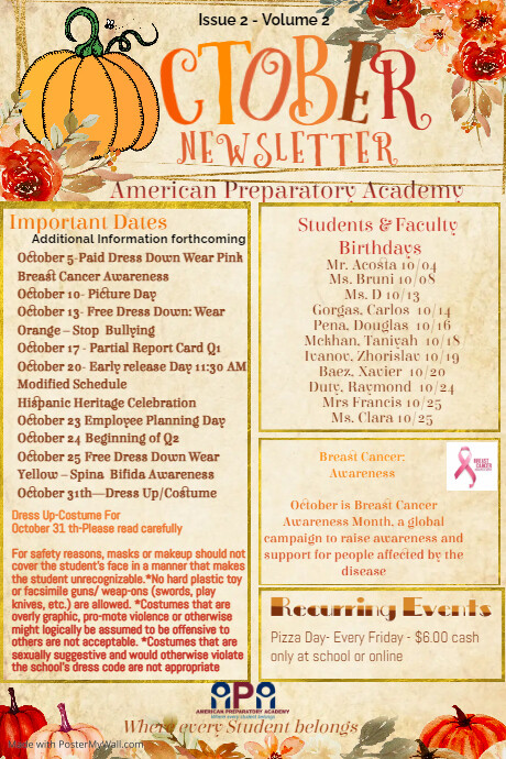 October Newsletter by Paula | PosterMyWall