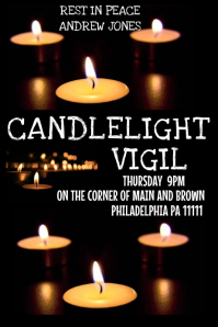 Customizable Design Templates For Candlelight Vigil