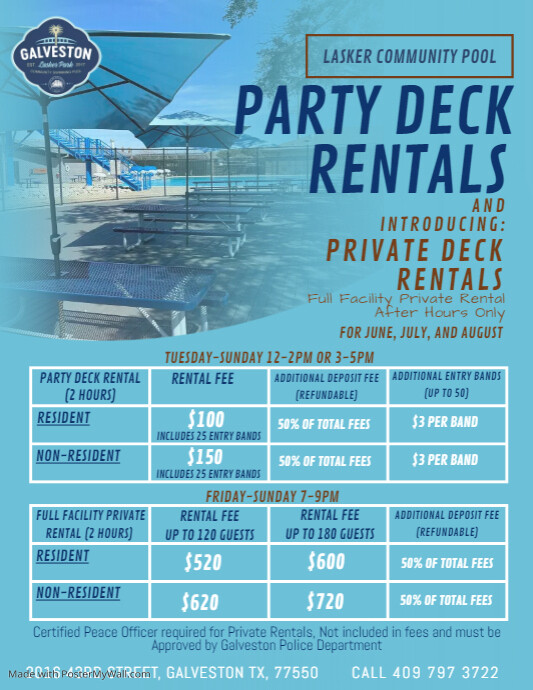 Pool Rent Poster Copy of deck rental | PosterMyWall