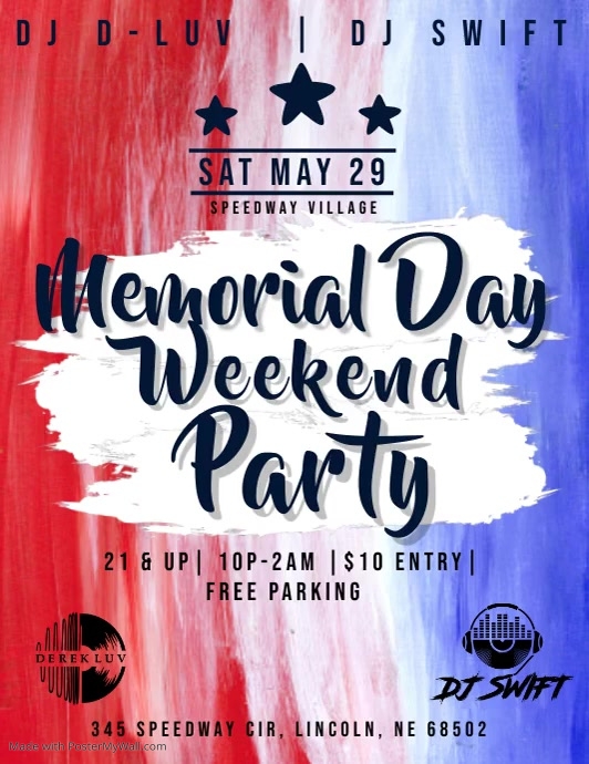 Memorial Day weekend Party!! PosterMyWall