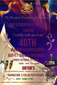 XGDF ASSOCIATION NY 1986 INC 40TH ANNIVERSARY BUFFET DINNER AND DANCE