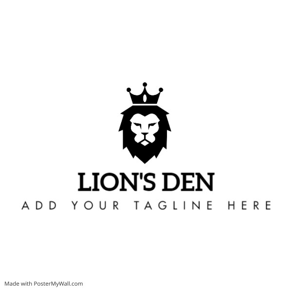 black and white lion animal icon logo