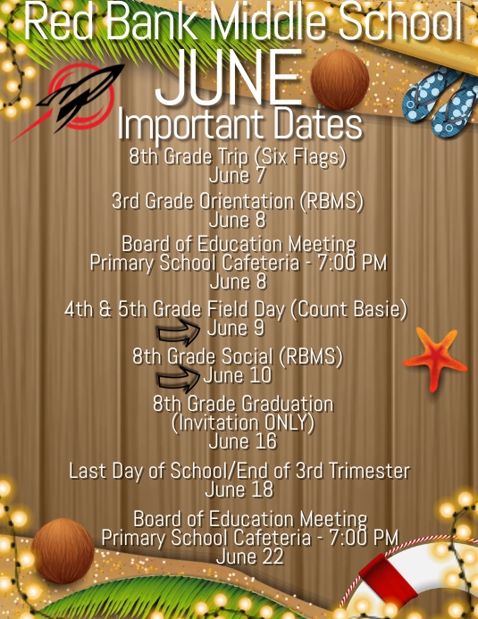 JUNE IMPORTANT DATES ENG | PosterMyWall