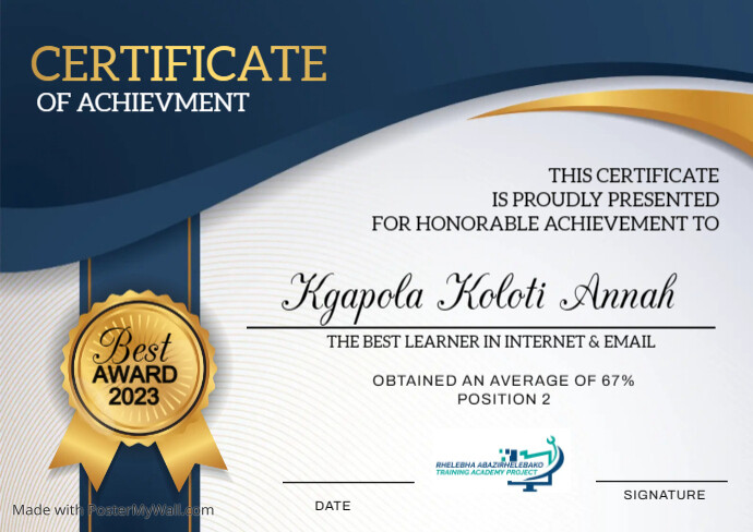 Certification Poster Example certificate | PosterMyWall