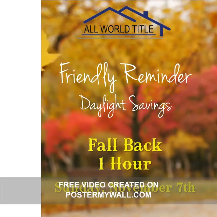 Copy of Copy of Daylight Savings Time Change Video Postcard | PosterMyWall