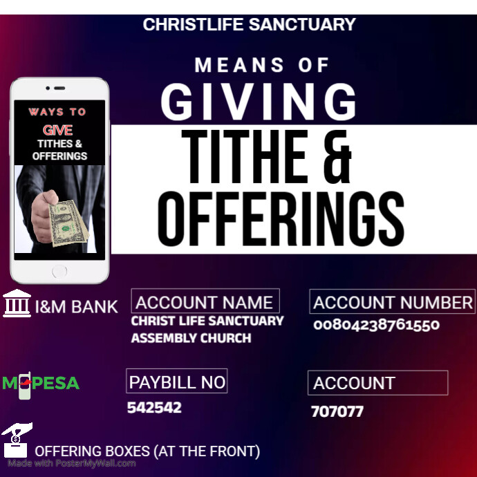 means of giving tithes and offerings flyer | PosterMyWall