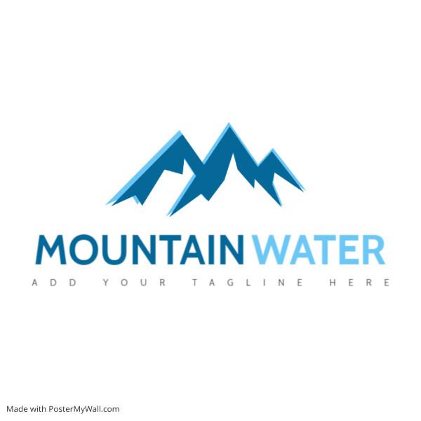 mountain water icon logo template transparent