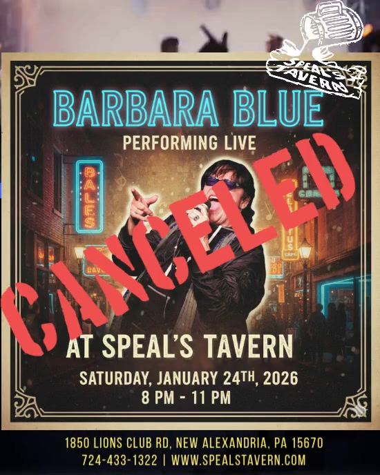 Barbara Blue LIVE at Speal's Tavern (Canceled)
