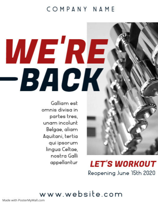 gym and re opening flyer template design