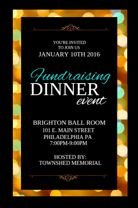 Fundraiser dinner Template | PosterMyWall