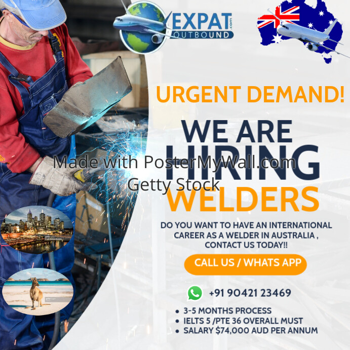 we are hiring welders instagram post banner a PosterMyWall