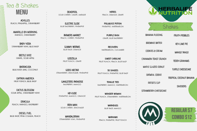 Copy of Tea and Shake Menu 2.0 | PosterMyWall