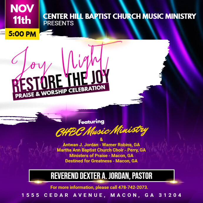 Joy Night Final Instagram Post template