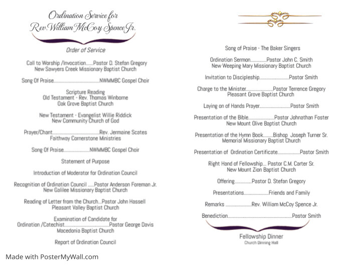 Ordination Service (1) | PosterMyWall