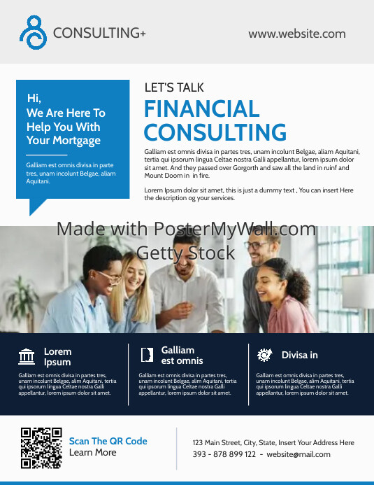 Financial consulting services minimal flyer t