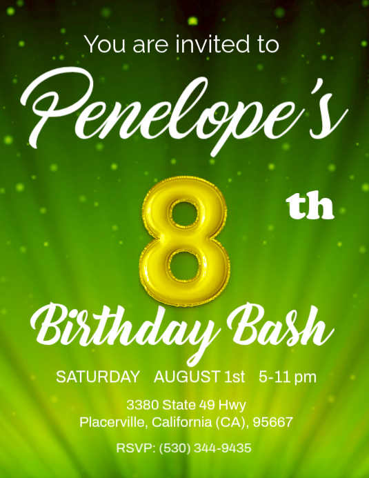 8th birthday Template | PosterMyWall