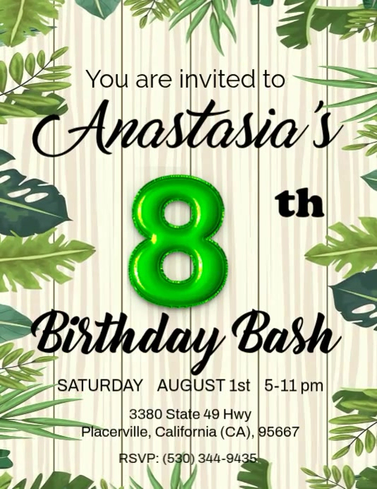 8th Birthday Template PosterMyWall