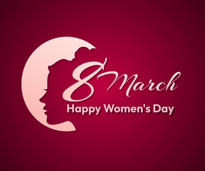 8th March women's day design Large Rectangle template
