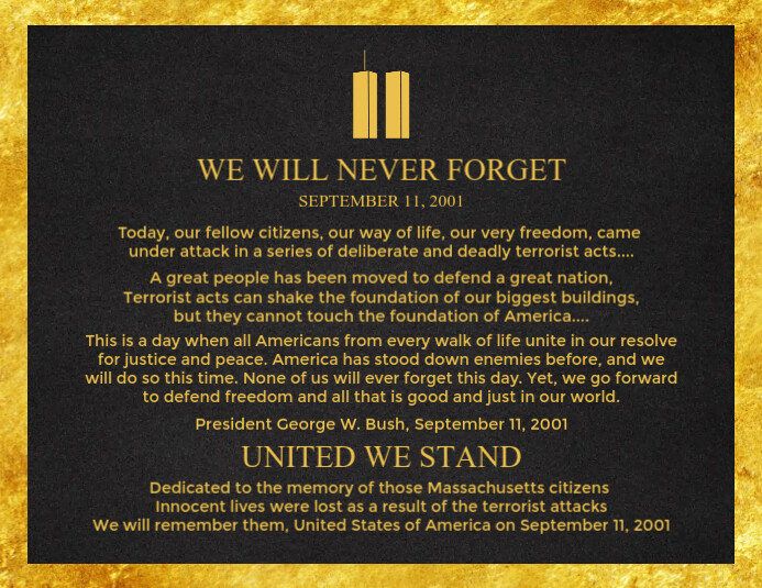 Copy of 9/11 Memorial Ceremony Post Template | PosterMyWall