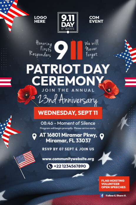 9/11 Patriot Day Ceremony Template | PosterMyWall