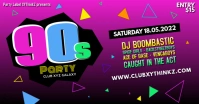 90's Party Oldschool Retro Event 90er Facebook Banner Ad Facebook-Anzeige template
