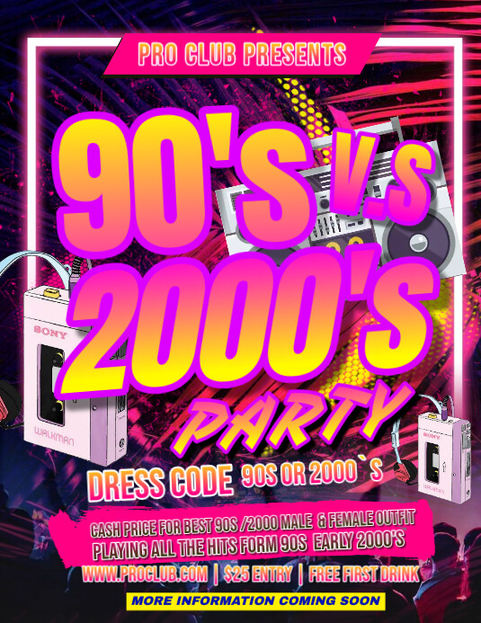 90s Vs 2000s Party Flyers Template | PosterMyWall 90s Vs 2000s Party Flyers Template | PosterMyWall