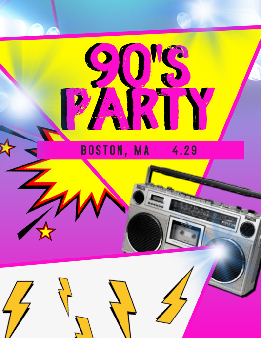 90's Party Flyer Template PosterMyWall 90's Party Flyer Template PosterMyWall