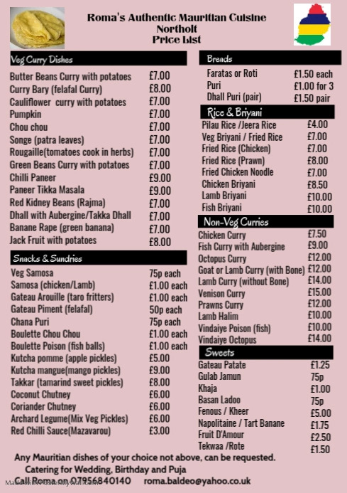 Roma Menu PosterMyWall