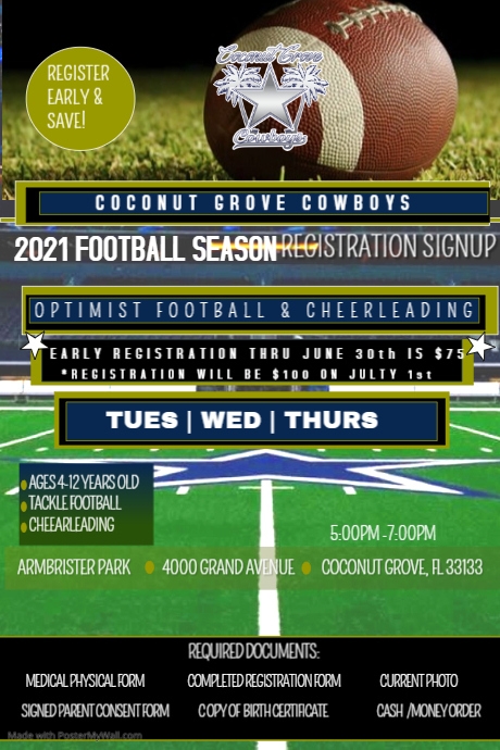 Copy of Football registration | PosterMyWall