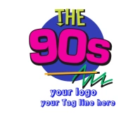 90s and pop music art logo template