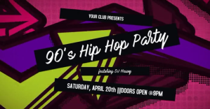 90s Club Party Banner Ad delt Facebook-billede template